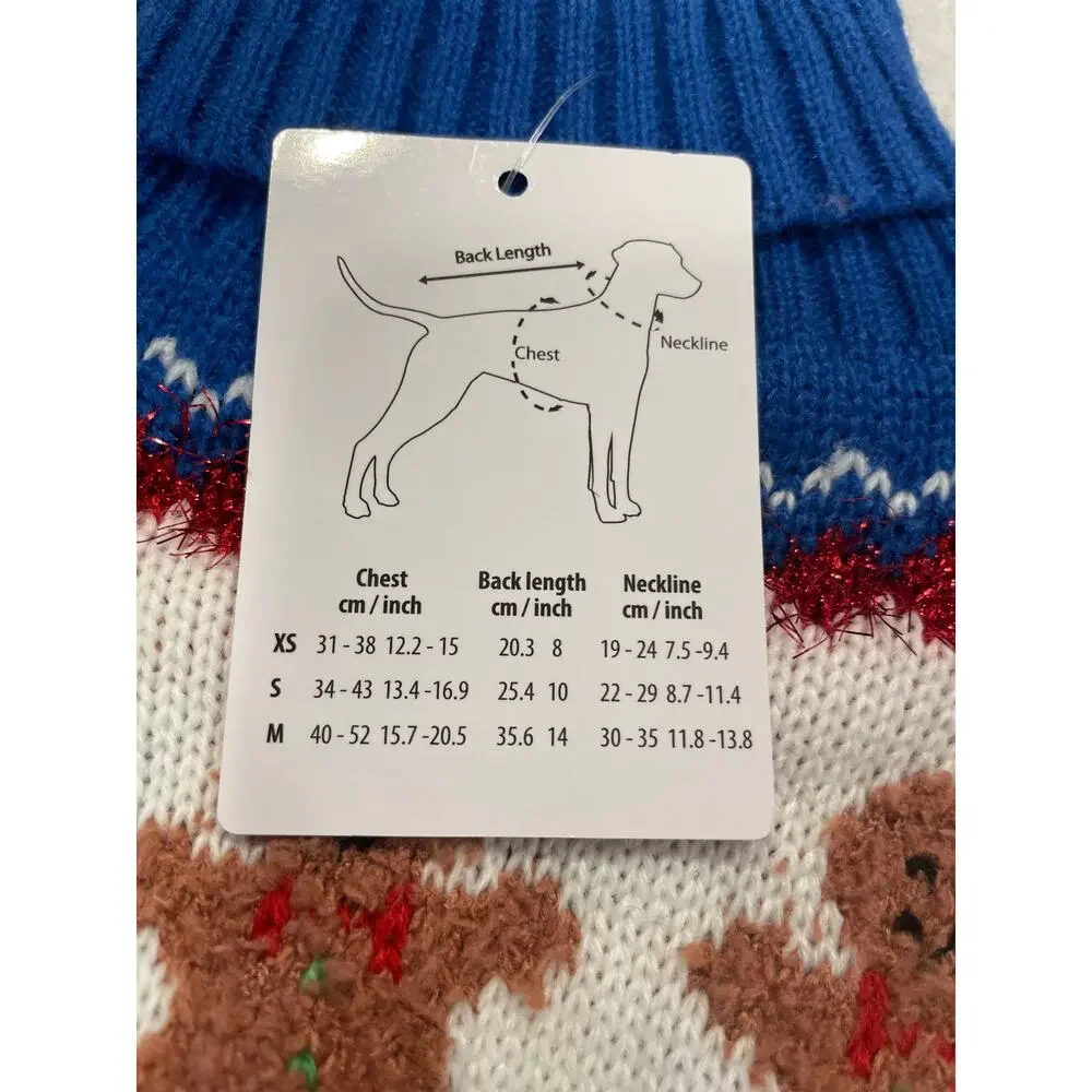 Pet Central puppy dog sweater XS knitted Lot 2 gingerbread snowflakes New w/ tag